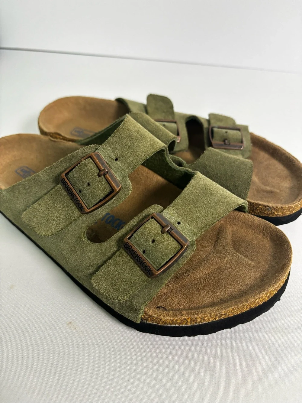 Birkenstock Arizona Suede Leather Sandals Olive Green EU 37 US 6